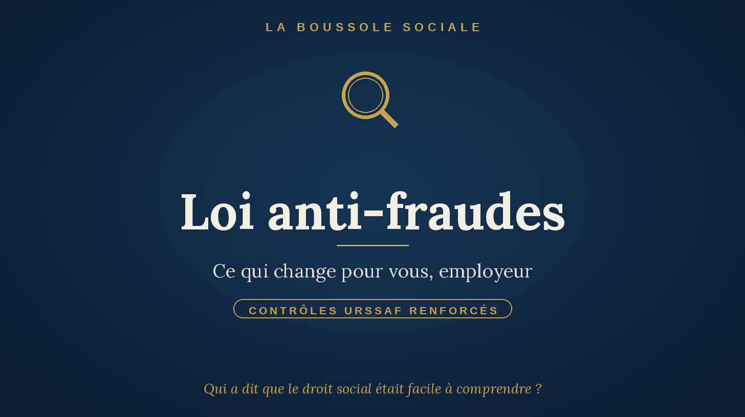 Illustration abstraite — loi anti-fraudes et vigilance de l’employeur, La Boussole Sociale