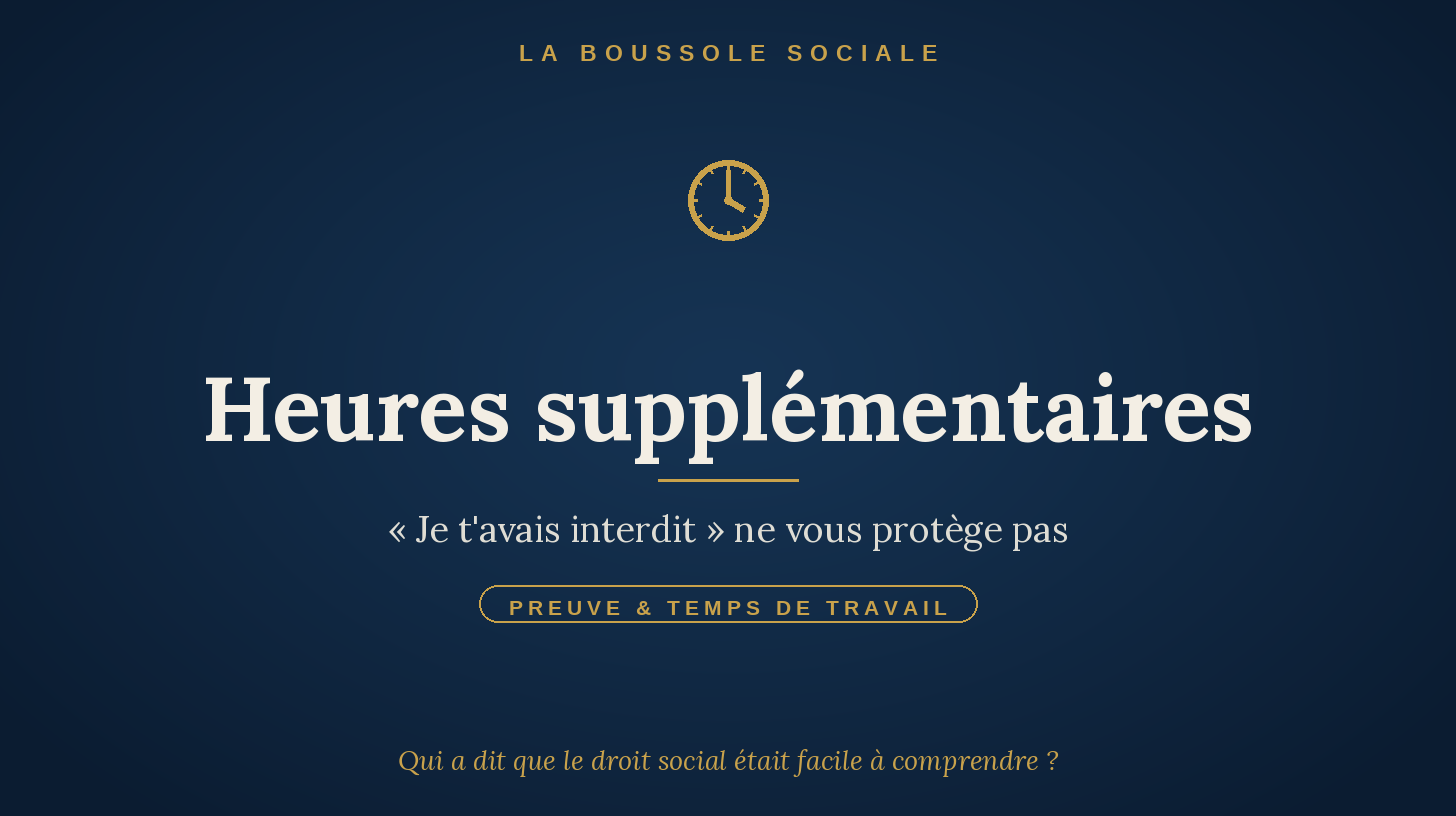 Illustration abstraite — heures supplémentaires et interdiction de l’employeur, La Boussole Sociale