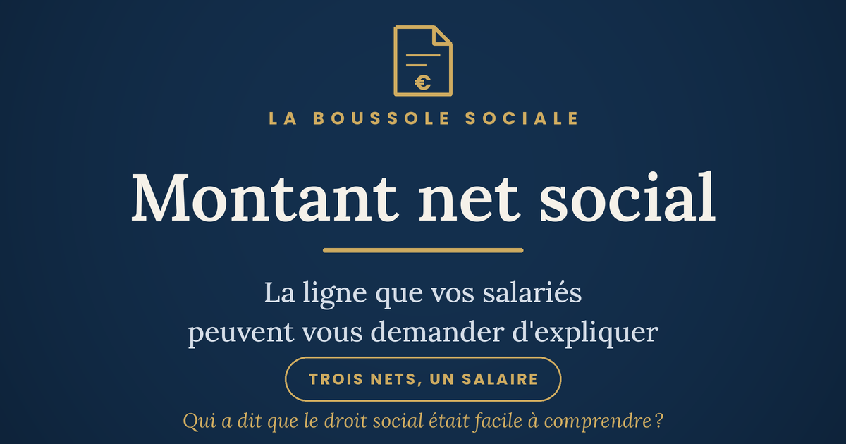 Illustration abstraite — montant net social et bulletin de paie, La Boussole Sociale