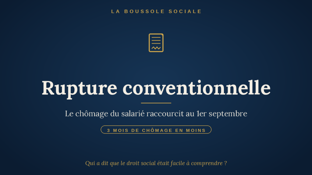 Rupture conventionnelle et chômage : la réforme du 1er septembre 2026 — La Boussole Sociale