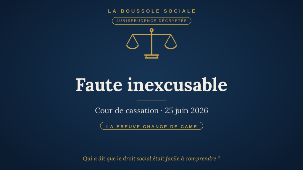 Faute inexcusable de l'employeur : la charge de la preuve de l'exposition au risque change de camp — Cour de cassation, 25 juin 2026.