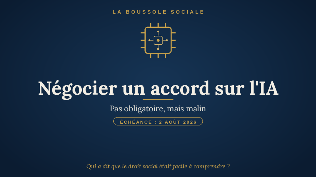 Puce électronique stylisée — accord d’entreprise sur l’IA — La Boussole Sociale