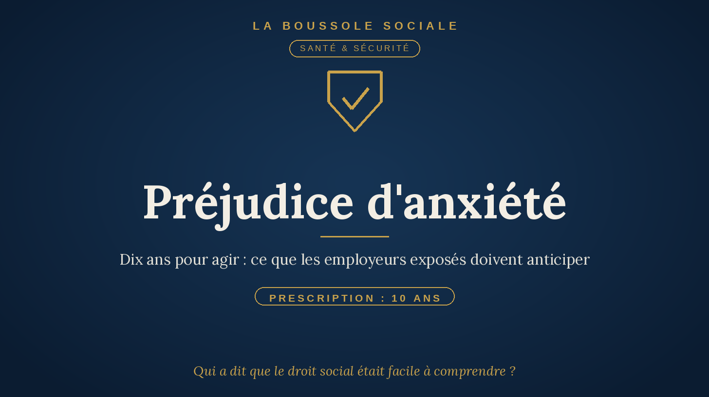 Préjudice d'anxiété — La Boussole Sociale