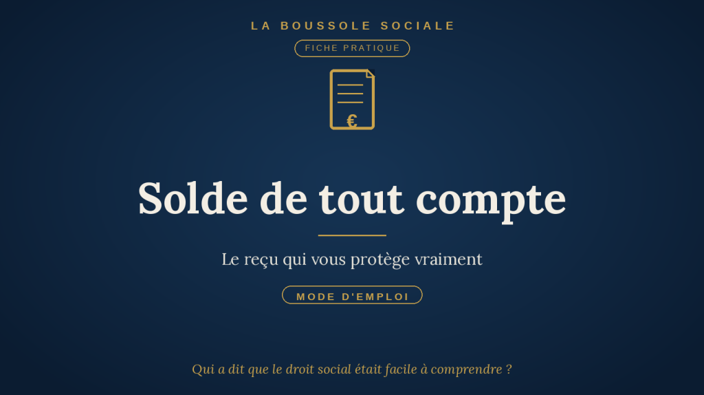 Reçu pour solde de tout compte détaillé — La Boussole Sociale