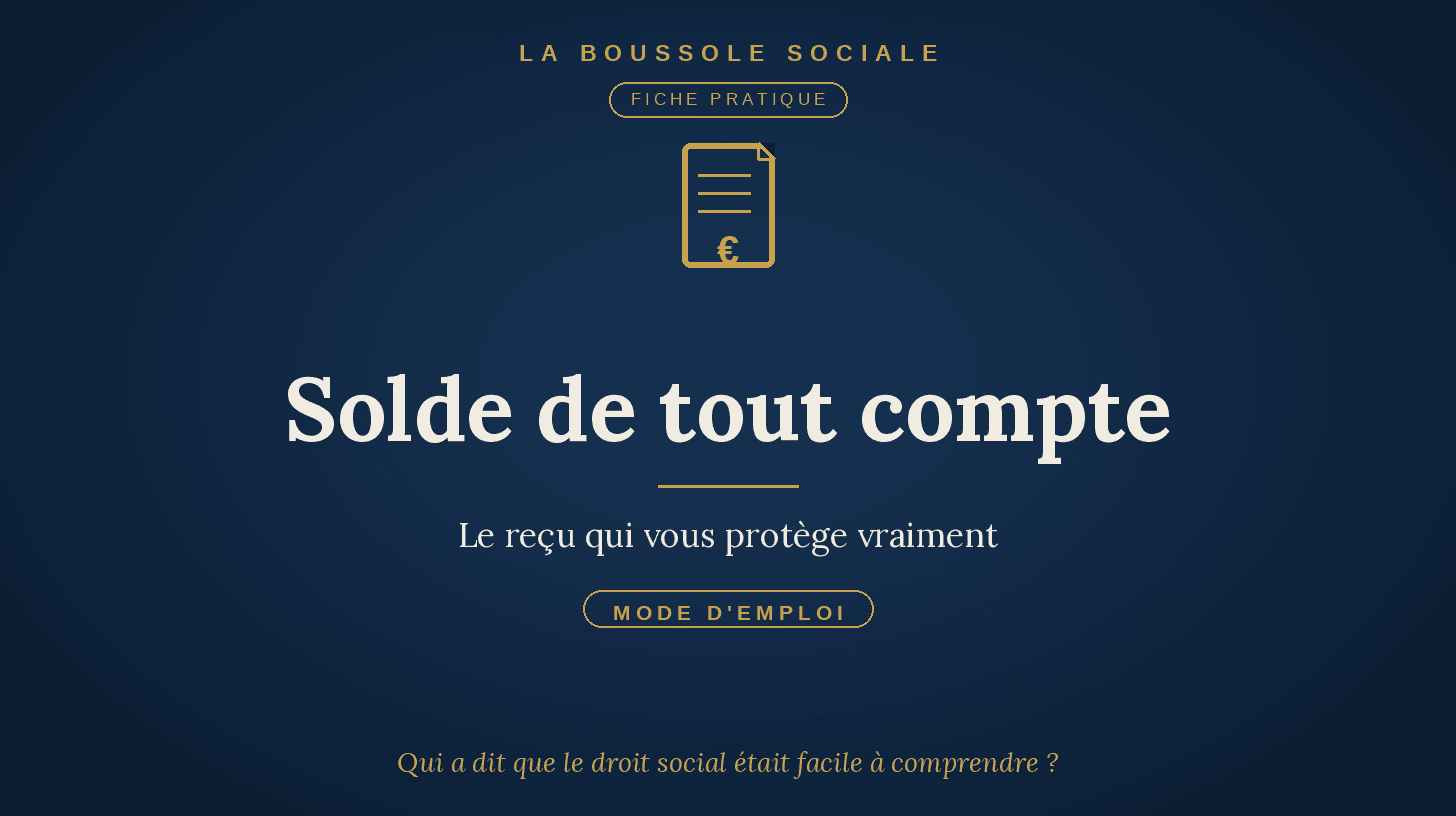 Solde de tout compte : le reçu qui vous protège vraiment (et l&rsquo;erreur qui vous expose)