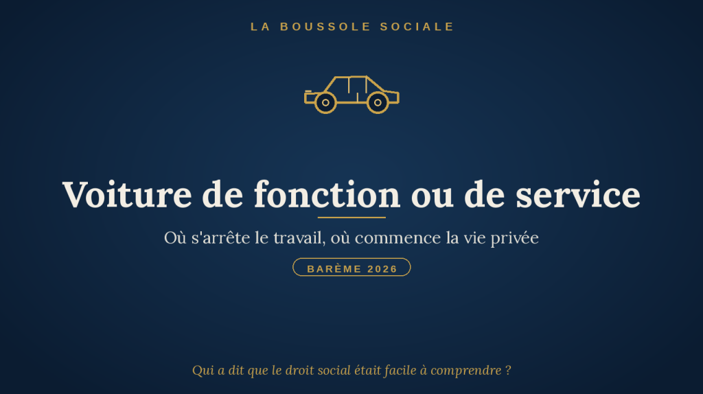 Illustration : voiture stylisée dorée, barème 2026 de l'avantage en nature véhicule