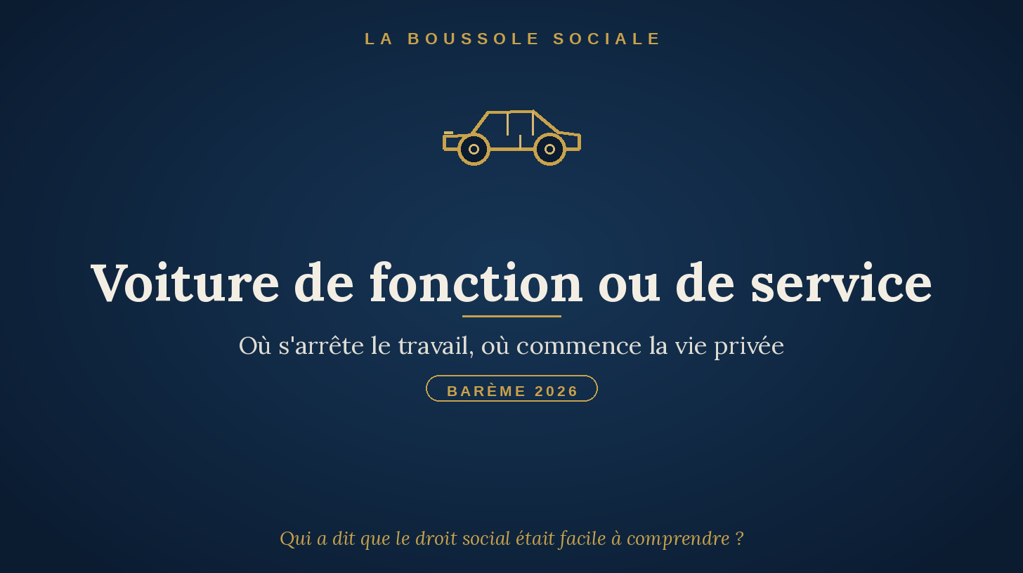 Voiture de fonction ou de service : barème 2026 de l'avantage en nature