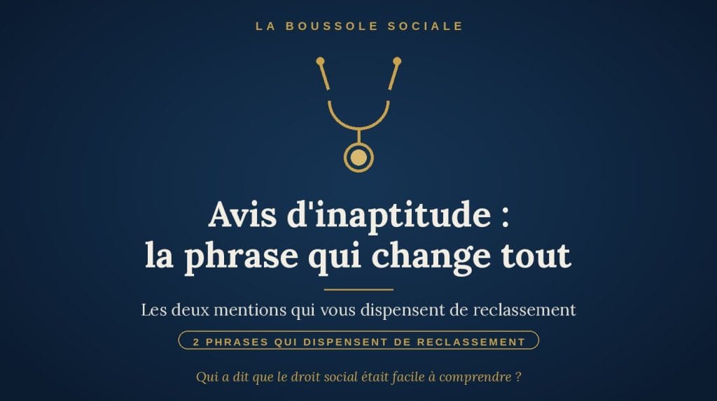 Avis d'inaptitude : les deux mentions du médecin du travail qui dispensent l'employeur de rechercher un reclassement.