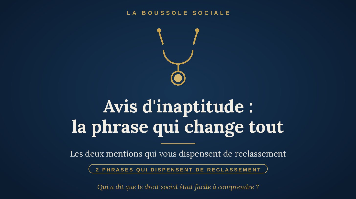 Inaptitude : la phrase du médecin du travail qui change tout