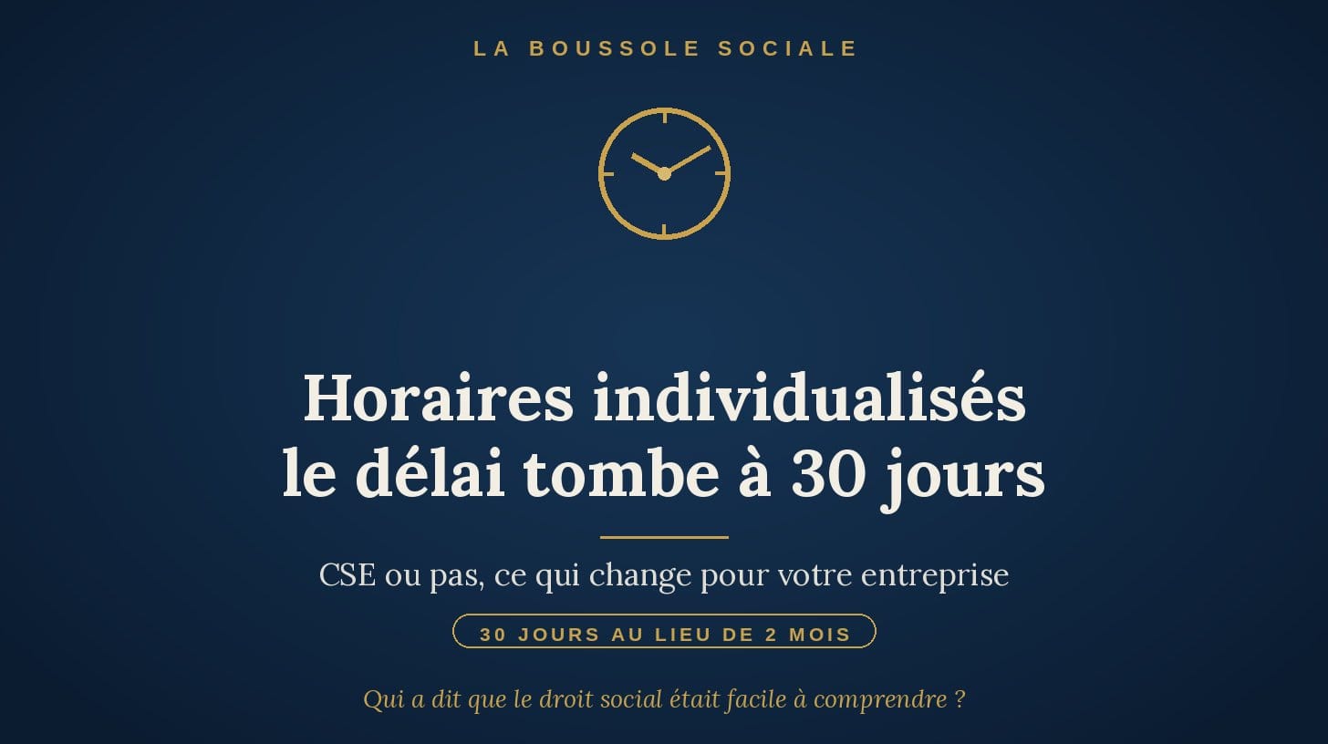 Horaires individualisés : le délai de réponse tombe à 30 jours