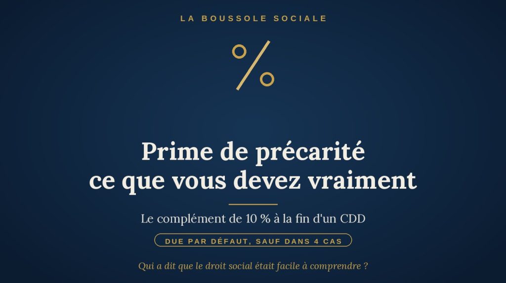 Prime de précarité — visuel de couverture, La Boussole Sociale