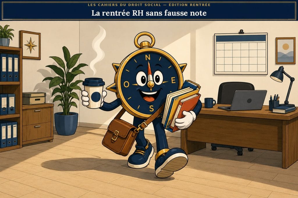 Cahier de rentrée RH de La Boussole Sociale : la mascotte Cap fait sa rentrée au bureau, 9 jeux de droit du travail