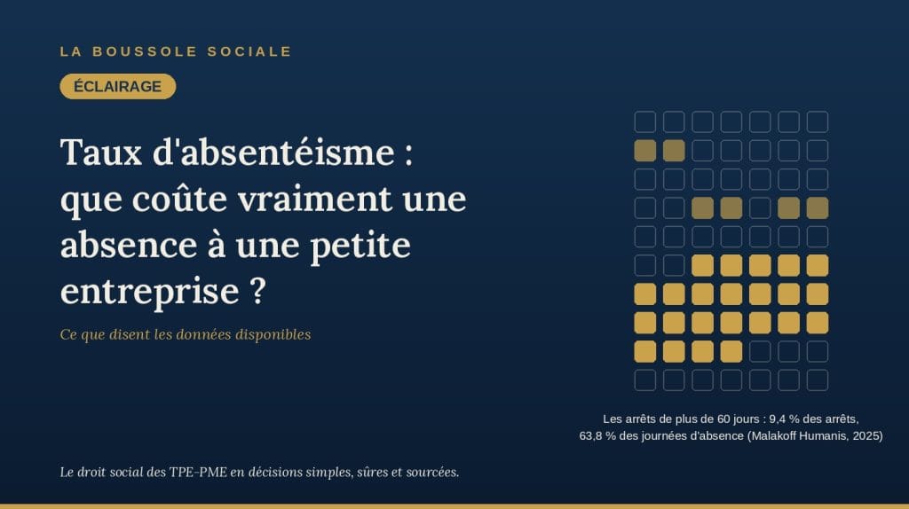Taux d'absentéisme : que coûte vraiment une absence à une petite entreprise ? — visuel de couverture, La Boussole Sociale