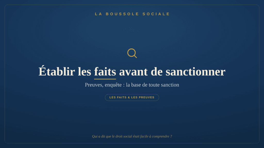 Établir les faits avant de sanctionner — La Boussole Sociale
