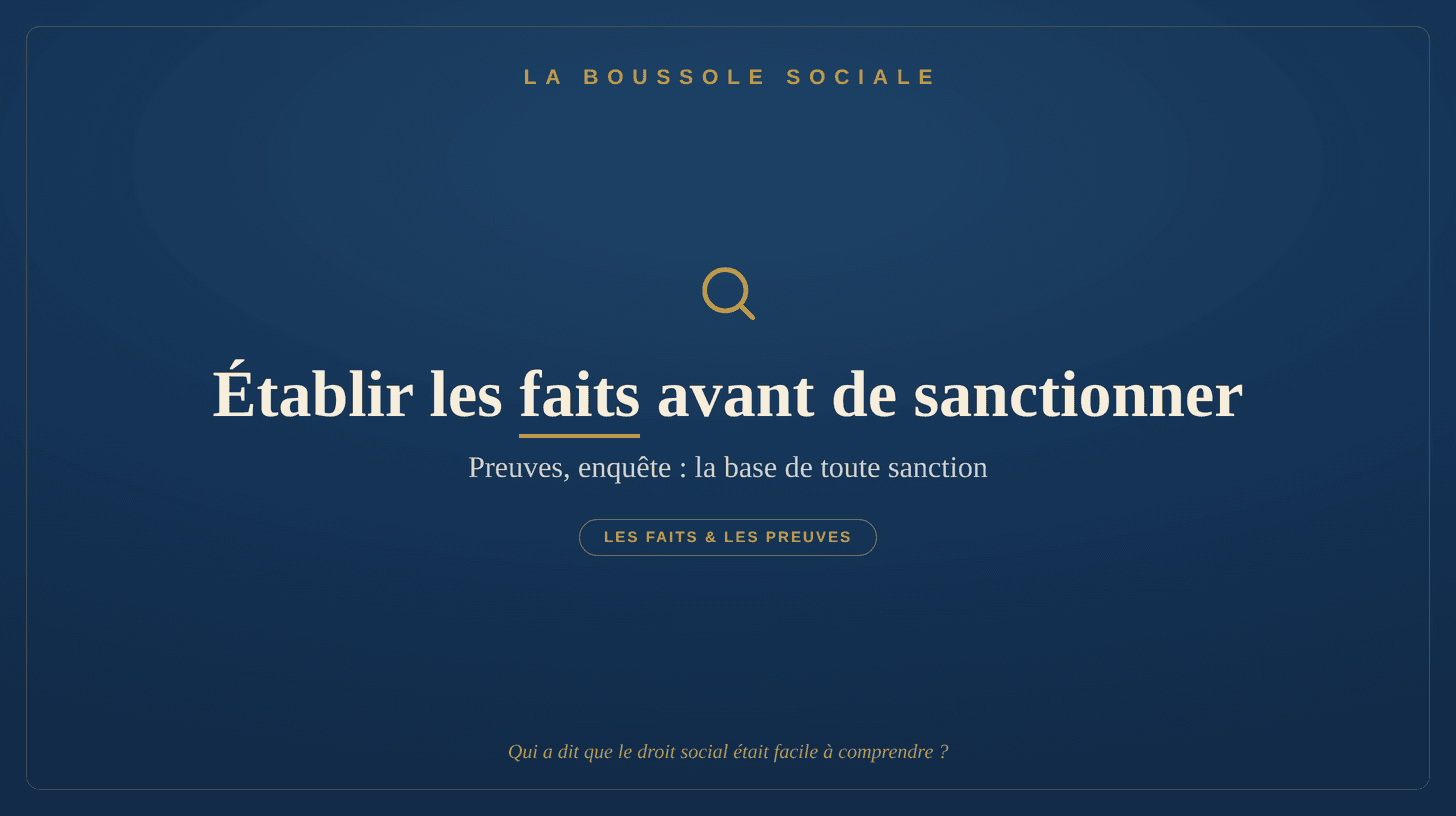 Établir les faits avant de sanctionner — La Boussole Sociale