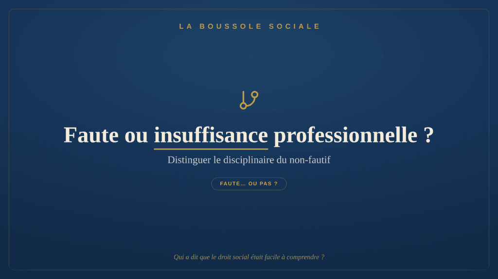 Faute ou insuffisance professionnelle — La Boussole Sociale