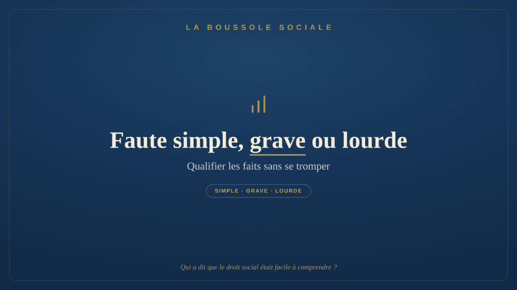Faute simple, grave ou lourde : qualifier les faits — La Boussole Sociale