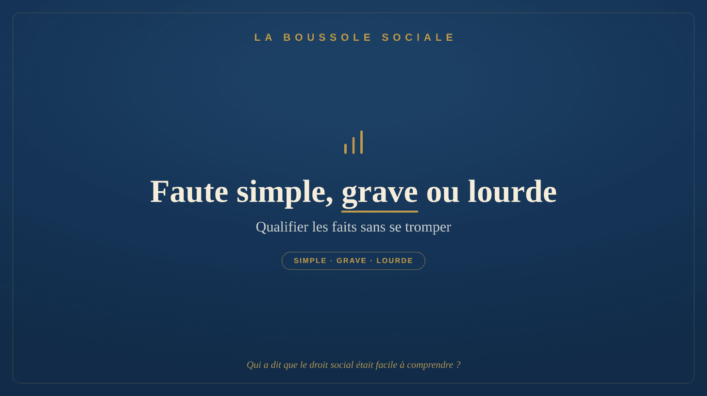Faute simple, grave ou lourde : qualifier les faits — La Boussole Sociale