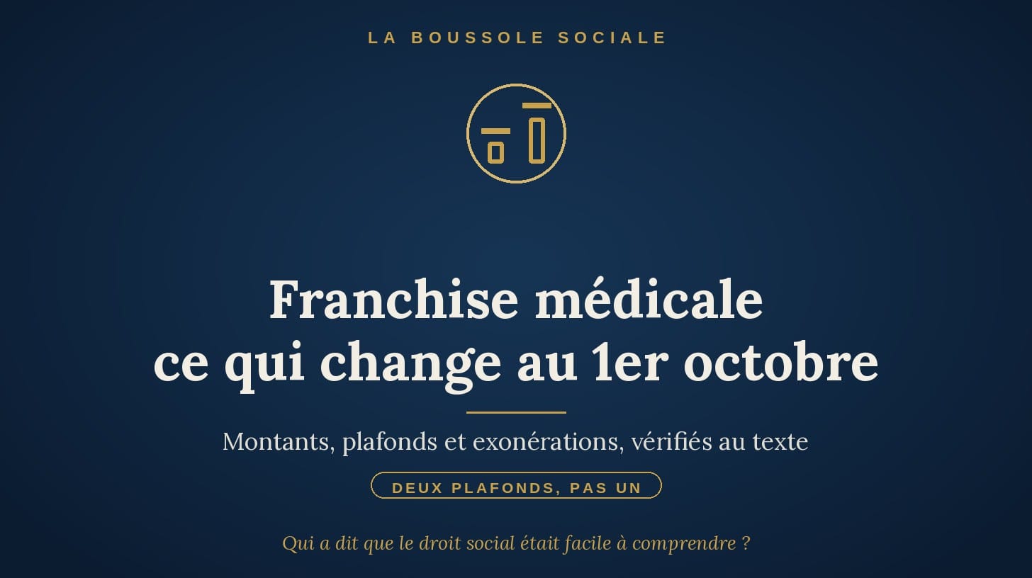 Franchise médicale : montants, plafonds et ce qui change au 1er octobre 2026