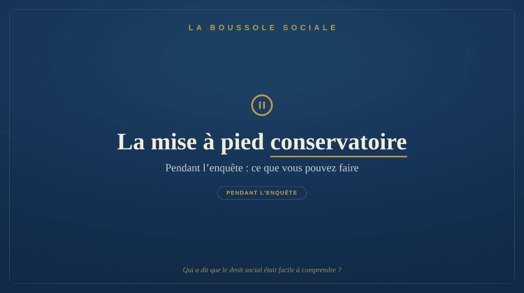 Mise à pied conservatoire : le contrat suspendu pendant l'enquête, dans l'attente de la décision
