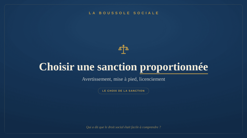 Choisir une sanction proportionnée — La Boussole Sociale