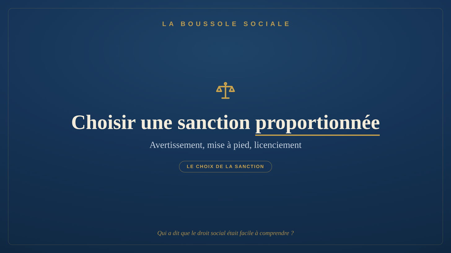 Choisir une sanction proportionnée — La Boussole Sociale